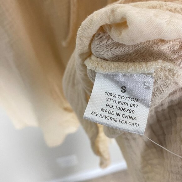 Pink Lily Slub Cotton Gauze Button Front Belted Mini Shirt Dress Womens Small - Picture 4 of 6